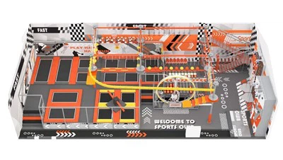 로프 코스와 트램펄린을 갖춘 실내 소프트 플레이 센터